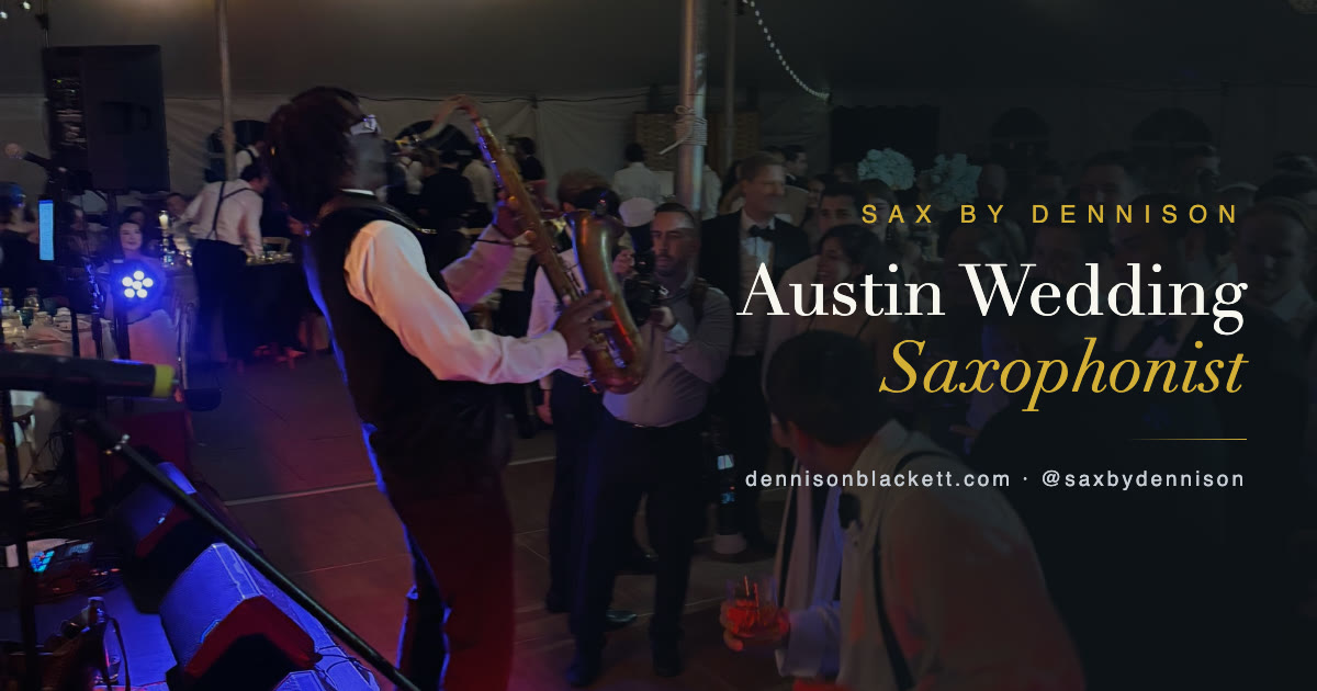 Dennison Blackett playing saxophone live at an elegant wedding reception